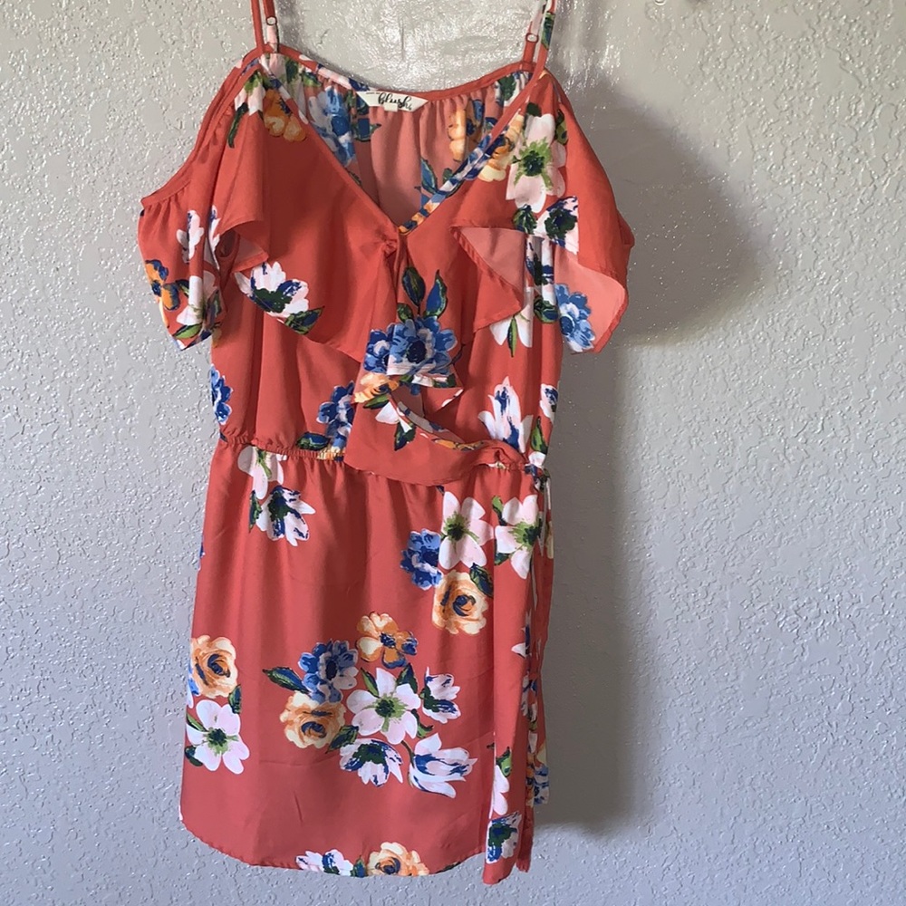 Peach floral dress